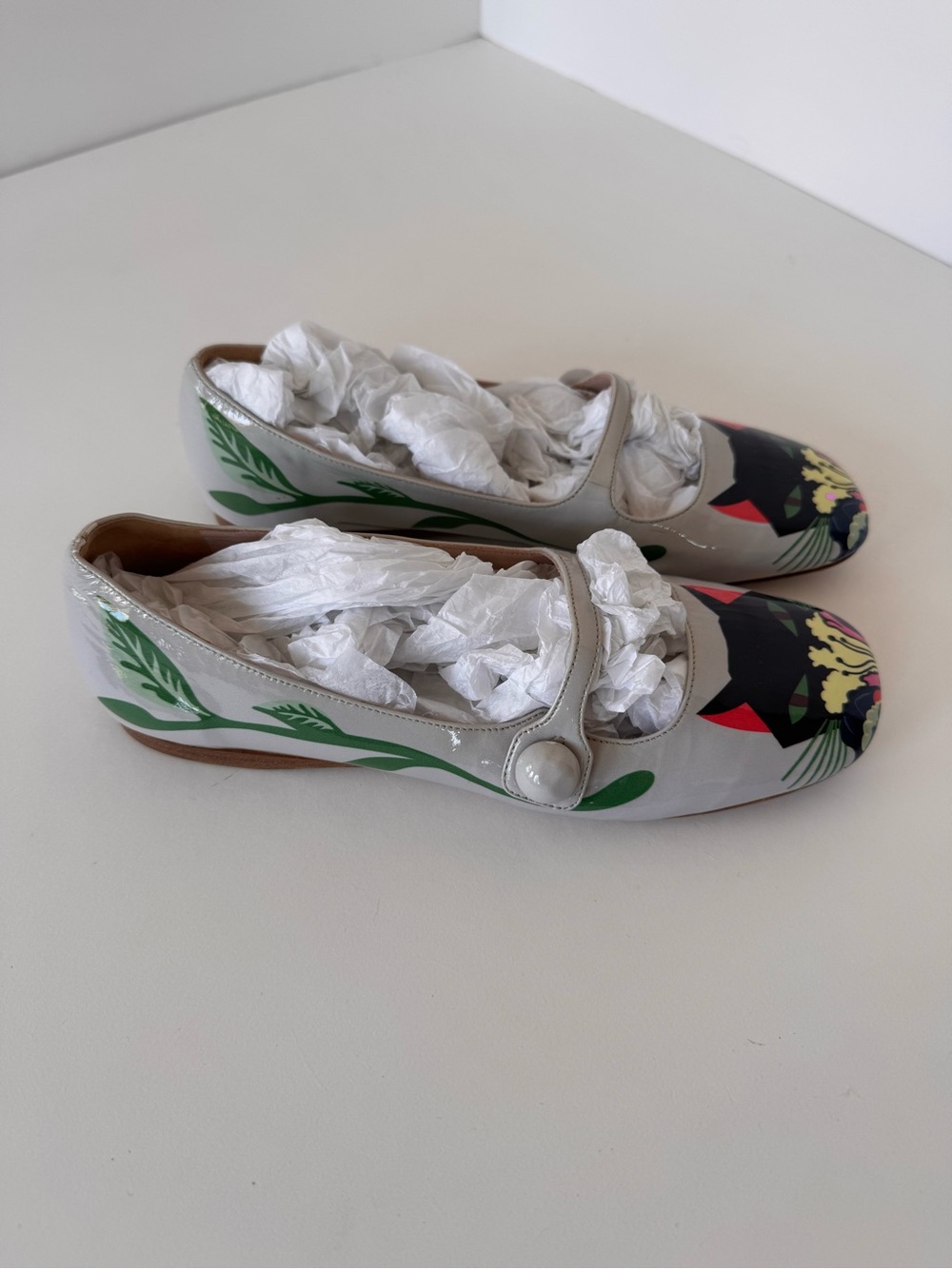 Miu Miu Cat Print Patent Leather Mary Jane Flats 6.5 - Picture 6 of 9